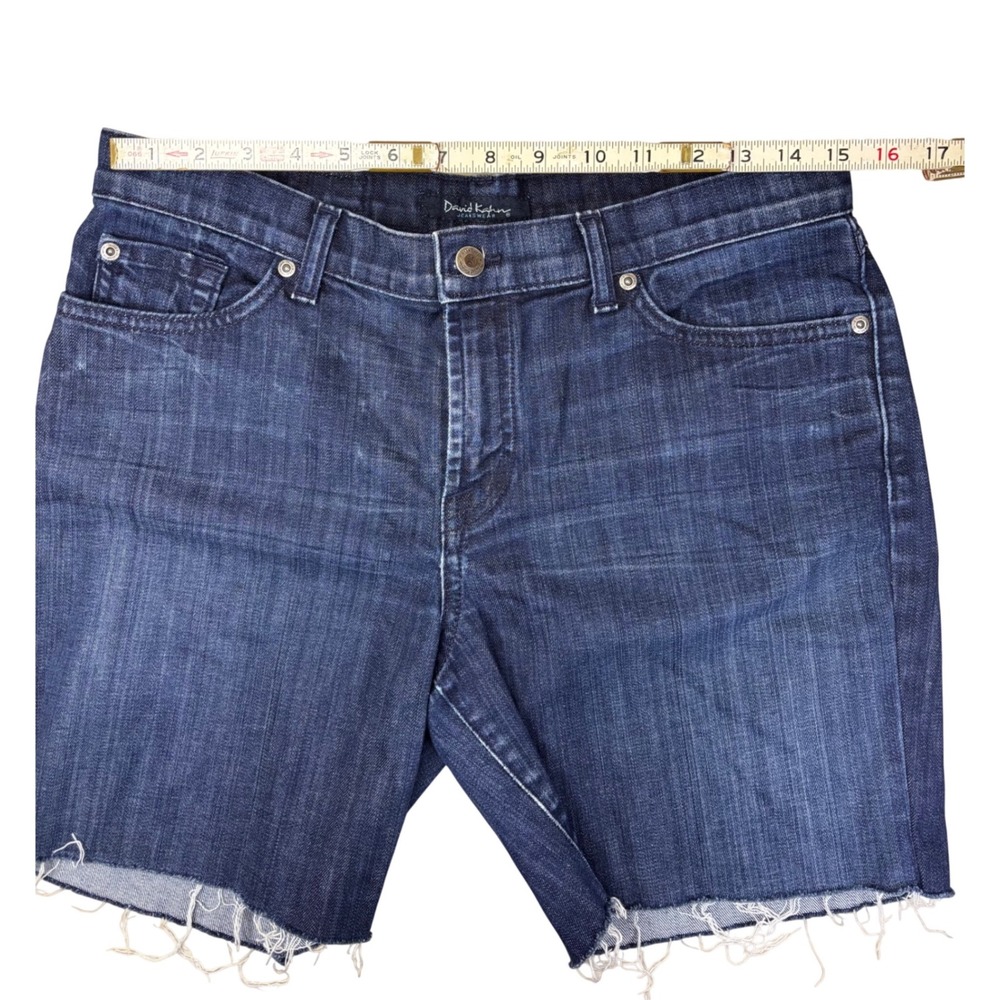 David Kahn Womens Dark Wash Raw Hem Denim Jean Shorts Size 10 - Picture 4 of 9